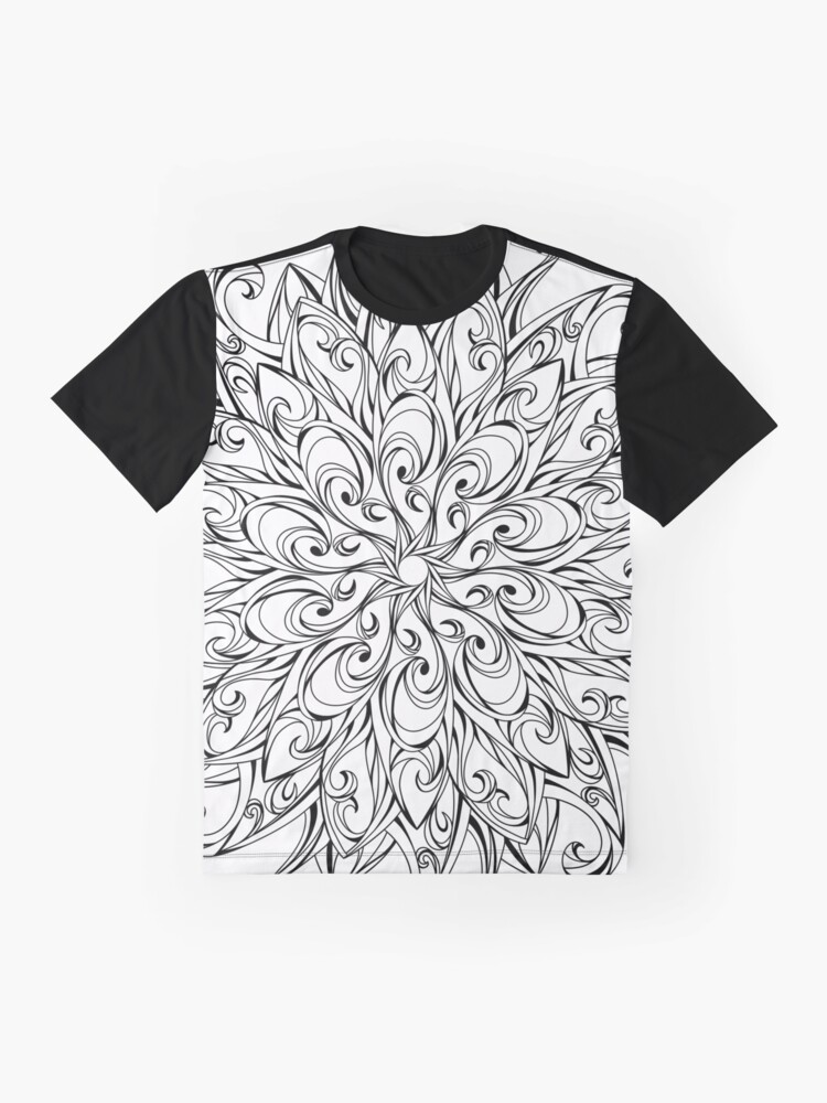 t-shirt mandala noir et blanc